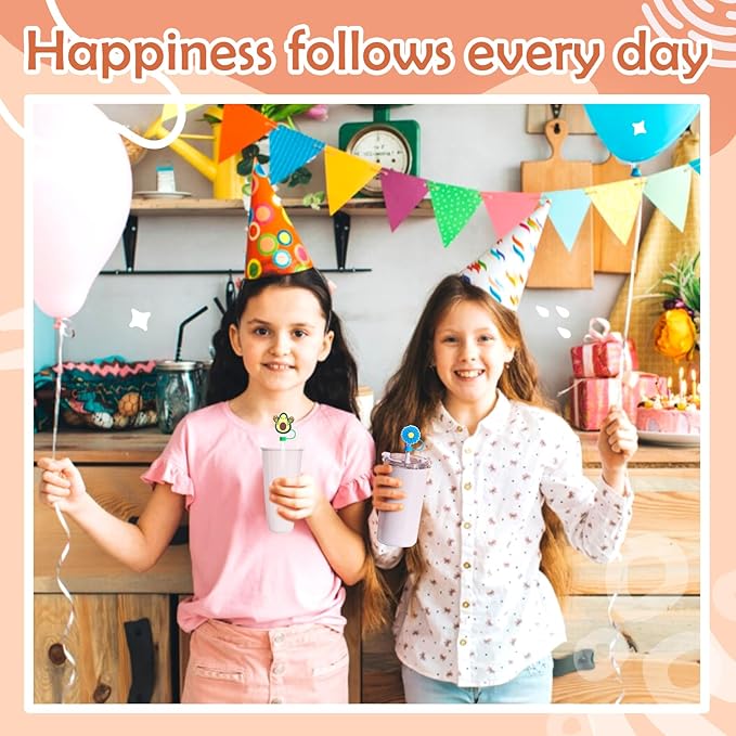 Stanley Cup Accessories Set Including 20 Pcs Straw Cover Cap for 9-10 mm Straws, Cute Drinking Straw Plugs for Stanley 40oz & 30oz Tumbler Cups