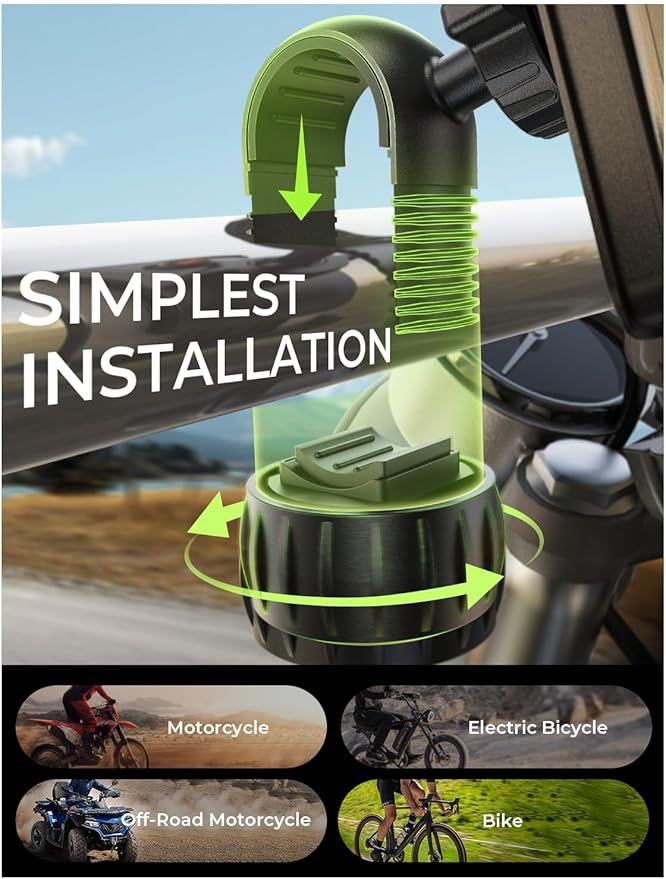 LISEN Upgrade Bike Phone Holder [Super Easy Install] Ultra Stable Motorcycle Phone Mount Bicycle Handlebar Holder Mount for Adults Kids Bike Bicycle Ebike Gear Accessories for iPhone Samsung Orange