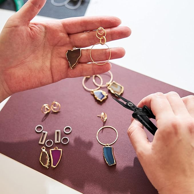 Split Ring Pliers Jewelry Making Tools Jump Ring Opening Pliers for Key Chain Tweezers Opener Tools for Jewelry Beading Repair Making Supplies