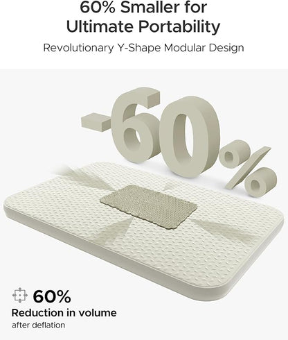 ACACIA 4.3" Thick Self Inflating Sleeping Pad with Foam | Innovative Y-Shaped Telescopic Structure | Ultraportable Camping Mattress | Outdoor Compact Air Mat for Tent Car |