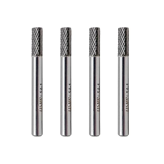 SA-1 Cylindrical End Head Rotary Burr for Efficient Grinding,4pcs by LU&MN