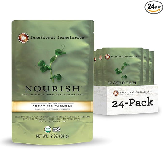 FUNCTIONAL FORMULARIES Nourish Organic Pediatric Tube Feed Formula, 14g Protein, 7g Fiber, Meal Replacement, 12 Oz (24 Pack)