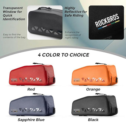 ROCKBROS Top Tube Bike Bag Waterproof Bike Frame Bag Lightweight Buckle Lock Design TPU Material Top Tube Bag Easy Install Cycling Top Tube Front Frame Pack 1L Capacity