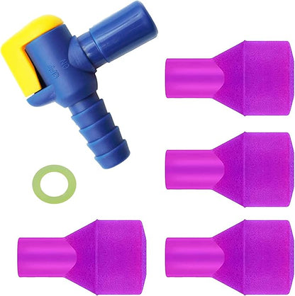 Bite Valve Replacement Mouthpiece Fit for Hydration Pack Bladder Water Backpack and Most Brands(4-Pack), with Shutoff Valve and Tube O-Ring