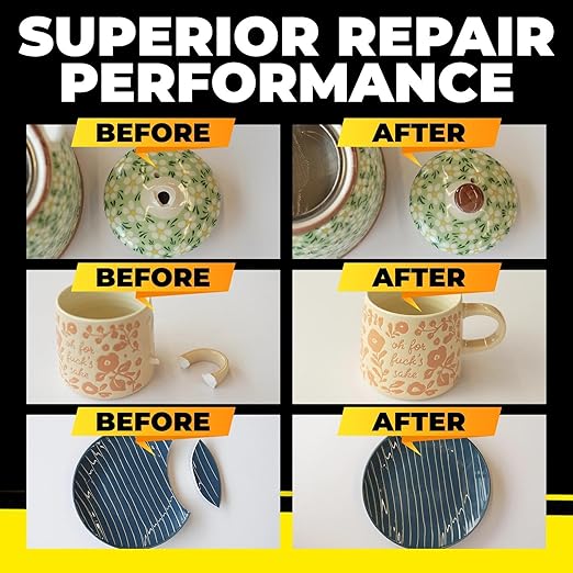 Super Glue for Ceramic, Thin Clear Liquid CA Glue for Pottery Porcelain, Fast Drying and Strong Bonding Superglue All Purpose Cyanoacrylate Adhesives for Ceramic Glass Metal Wood Leather Repairs