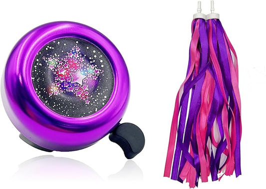 Bike Bell for Kids, Give Away Bicycle Streamers, Aluminum Alloy Bike Horn, Cute Bike Accessories, Adjustable Ring, Clear Ringtone, Girls Bicycle Accessories