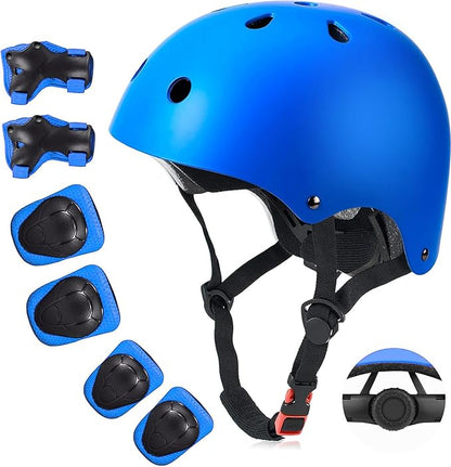 Kids Bike Helmet Set, CPSC Certified with Knee Pads Elbow Pads Wrist Guards,Adjustable Helmet for Ages 3-5-8-15 Toddler Kids&Youth,Bicycle Skateboarding…