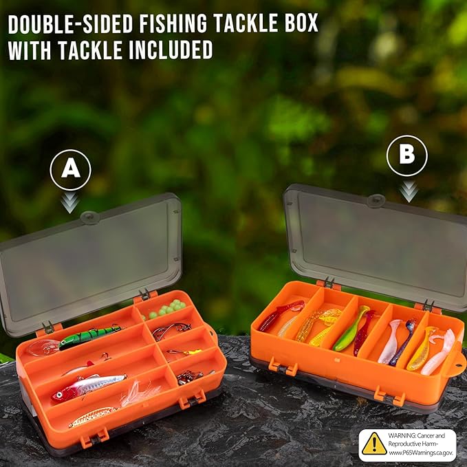 THKFISH Fishing Rod and Reel Combo with Backpack, Telescoping Fishing Pole Spinning Reel Kit with Fishing Lures, Pliers and Fish Lip Gripper for Adults