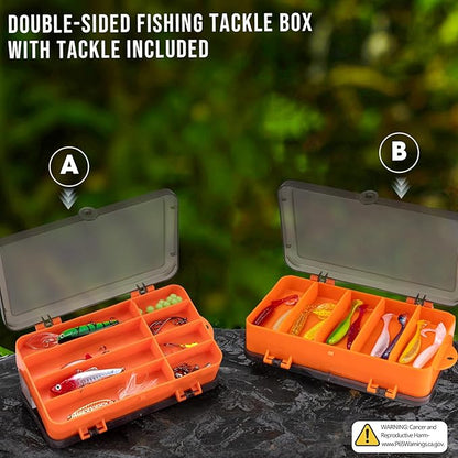 THKFISH Fishing Rod and Reel Combo with Backpack, Telescoping Fishing Pole Spinning Reel Kit with Fishing Lures, Pliers and Fish Lip Gripper for Adults