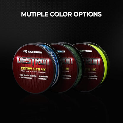 KastKing Destron Braided Fishing Line, Highly Abrasion Resistant, Improved Knot Strength, Ultra-Thin Diameter Superline, Zero Stretch & Memory, CFT “Color Fast Technology”, 75% Thinner Than Mono