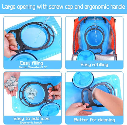 2L Hydration Bladder, BPA Free Water Bladder for Hiking Backpack 2 Liter Military Green Water Storage Bag with Insulated Tube, Hydration Back Pack Replacement for Outdoor Camping Running Cycling