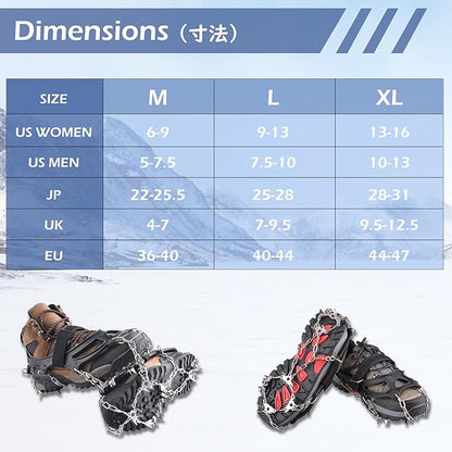 TRIWONDER Crampons for Boots Shoes Traction Ice Cleats Snow Grips Anti Slip Stainless Steel Micro Spikes for Hiking Fishing Walking Climbing Jogging Mountaineering