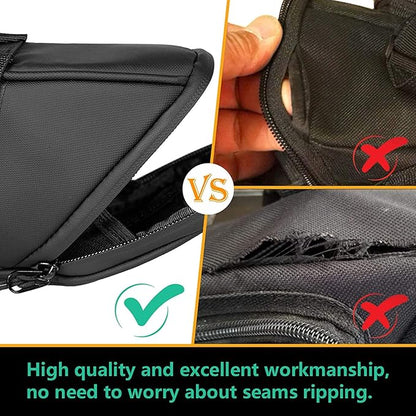 PDEEY Bike Saddle Bag, Bicycle Under Seat Pouch, Cycling Wedge Pack for Mountain Road, Cycling Accessories Storage Velcro Pack Waterproof Durable Pouch for Mountain, Beach or Road Bikes