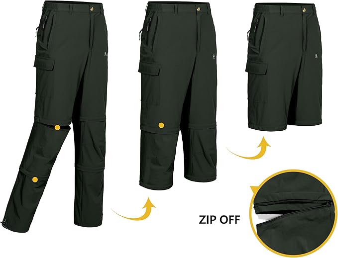 Little Donkey Andy Men's Stretch Convertible Pants, Zip-Off Quick-Dry Hiking Pants, UV Protection, Lightweight
