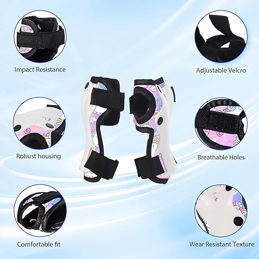 Gradient Color Kids Protective Gear Set Knee Pads for Kid 2-14 Years,W/ Adjustable Strap Kids/Youth Knee Pads Elbow Pads Wrist Guards Set for Inline Roller Skates,Cycling,BMX Bike,Skateboard,Scooter