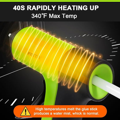 FEITA Cordless Hot Glue Gun Usb-C Rechargeable, 40S Fast Preheating, Portable Wireless Glue Gun Kit with 30pcs Mini Glue Sticks, Suitable for Kids Craft, DIY Home Repair