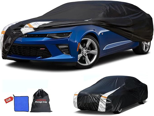 Chevrolet Chevy Camaro Car Cover 100% Waterproof All Weather, Gift with Towel, 10 Layers Car Cover Custom Fit 1970-2026 Camaro ZL1/SS/Z28/LT/LE/LS, Full Exterior Cover Rain Sun UV Protection.