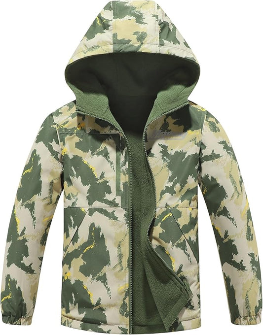 MGEOY Boys Girls Rain Jackets Lightweight Waterproof Hooded Raincoats Windbreakers for Kids 4-14Y