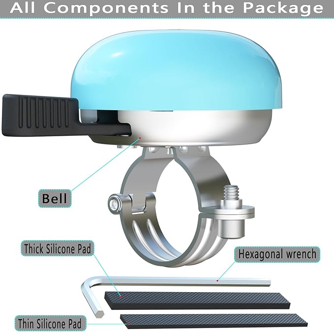 Greallthy Bike Bell Classic Bike Bells for Adults Kids, Bicycle Bell for Handlebars Adult, Loud Sound Beach Cruiser Mountain Bike Bell Accessories.