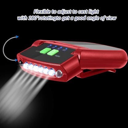 Mudder LED Clip on Cap Lights USB Rechargeable Cap Flashlight Clip Waterproof Ultra Bright Hat Flashlight Headlamp for Fishing Camping Hand Work