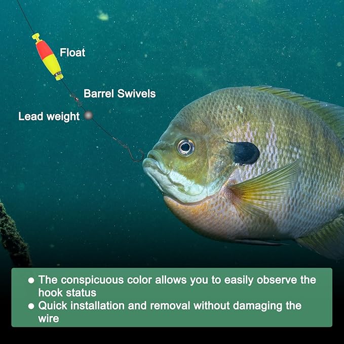 Fishing Bobbers Floats, EVA Foam Weighted Bobbers for Crappie/Bluegill/Trout Bass/Catfish, Clip-on Floats Slip Corks