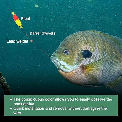 Fishing Bobbers Floats, EVA Foam Weighted Bobbers for Crappie/Bluegill/Trout Bass/Catfish, Clip-on Floats Slip Corks