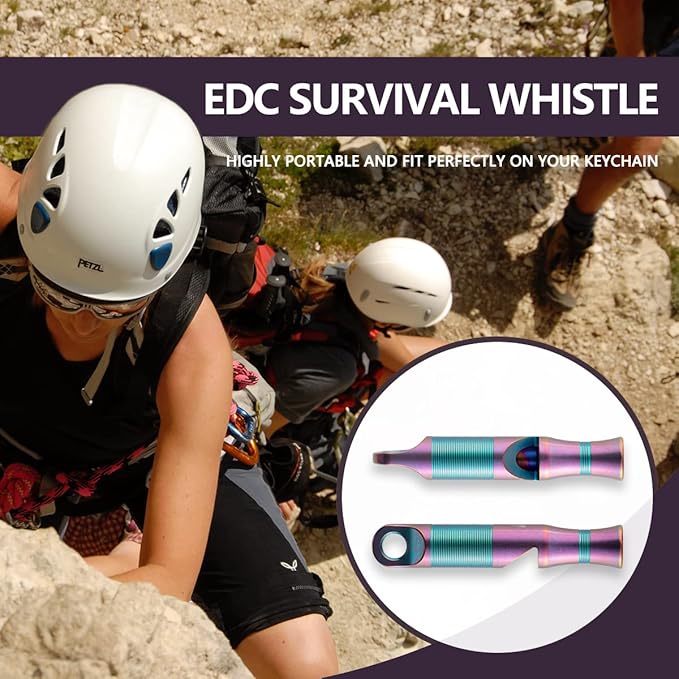 WeKnife Emergency Whistle Survival Loud, Titanium Outdoor Safety Whistle Survival Shrill Loud Blast with Paracord for Kayak, Life Vest, Jacket, Boating, Fishing,Camping, Hiking, Hunting, Coyote