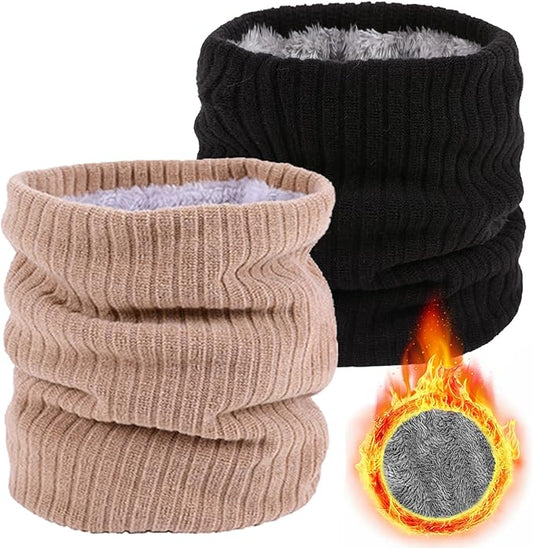 Winter Fleece Neck Warmer Mens Ski Mask Face Warmer Neck Gaiter Neck Scarf Women Thick Windproof 2 Pack
