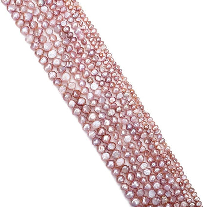 Natural Pearl Beads Side Hole 8-9mm Purple Freshwater Cultured Loose Gemstone Beads for DIY Jewelry Making 13.8''/Strand