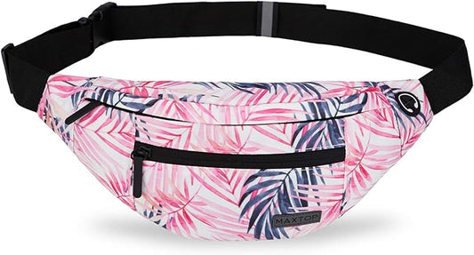 MAXTOP Large Crossbody Fanny Pack with 4-Zipper Pockets,Gifts for Enjoy Sports Festival Workout Traveling Running Casual Hands-Free Wallets Waist Pack Phone Bag Carrying All Phones