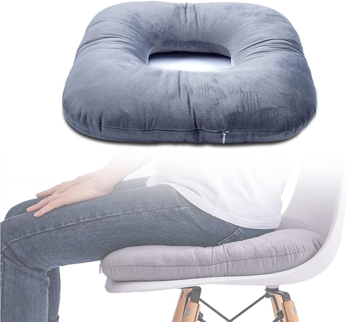 Donut Pillow for Tailbone Pain Relief, Wheelchair Cushion for Hemorrhoids and Bed Sores, Pregnancy, Donut Pillow Suitable for Office, Long Travel, Car and Home Sofa