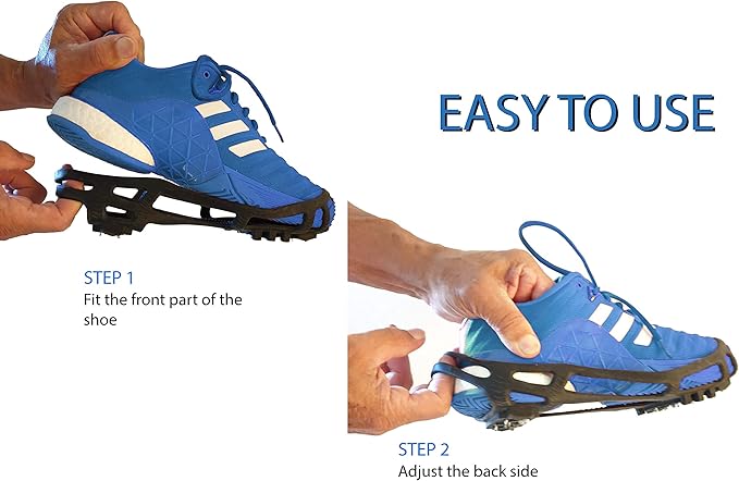 Limm Ice Snow Traction Cleats - Lightweight Crampon Cleats for Walking on Snow & Ice - Anti Slip Grippers Fasten Quickly & Easily Over Footwear - Protable Grips for Shoes and Boots