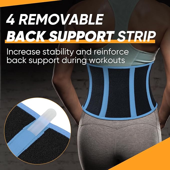 APEXUP Sweat Waist Trainer for Women and Men, Neoprene Waist Trimmer Belt Slimming Sweat Band with Removable Lumbar Support