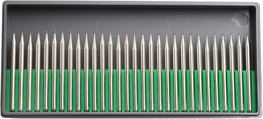 30Pcs 1mm Ball,3mm Shaft,Diamond Stone Abrasive Burs Burr Grit Bits for Rotary Tool Grinding Head Jewelry Lapidary Woodworking (Ball 1mm)