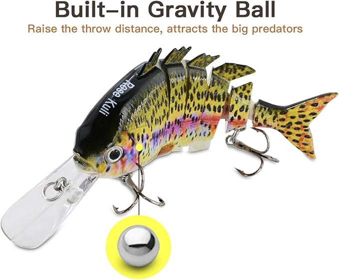 Fishing Lures for Bass Trout Topwater Multi Jointed Swimbaits Slow Sinking Bionic Swimming Lures Bass Freshwater Saltwater Bass Lifelike Fishing Lures Kit