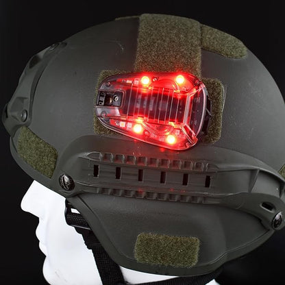 Tactical IR Helmet Light 4 Modes with Red + White LED + IR Strobe/Constant, Airsoft Survival Signal Identification Lamp for Fast Wendy and More Helmet