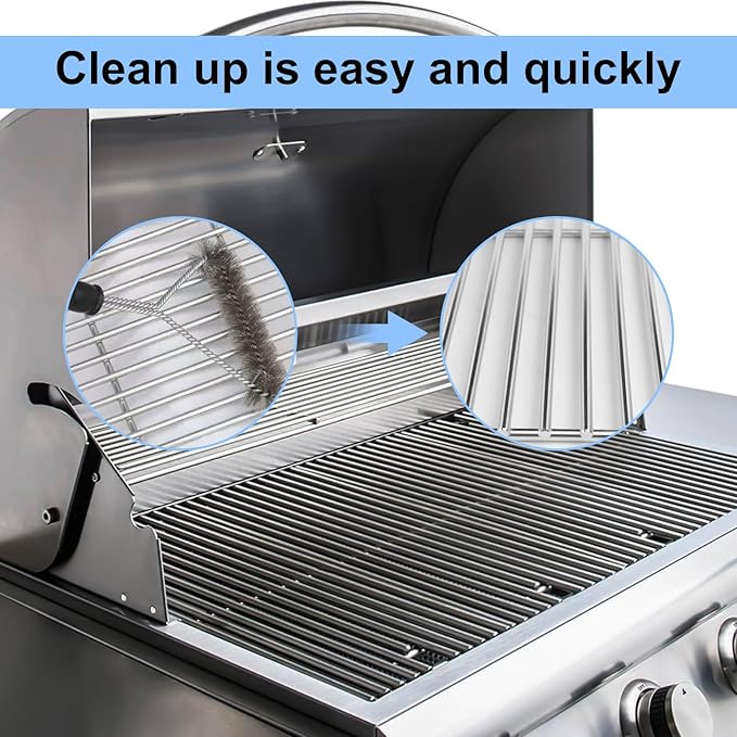 J&HYBBQ 4Pcs Stainless Steel Grill Grate 19 1/4 x 7.5 Inch, 7mm Rod BBQ Grill Grate Compatible with Bull Angus, Brahma, Outlaw, Steer Premium, Lonestar Select, 7 Burner Premium, Lion Premium