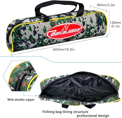 Fishing Rod and Reel Combo - 6.9ft Telescopic Spincast Rod with Left Handed Baitcasting Reel Combos - Sea Saltwater Freshwater Ice Bass Fishing Tackle Set - Fishing Rods Kit