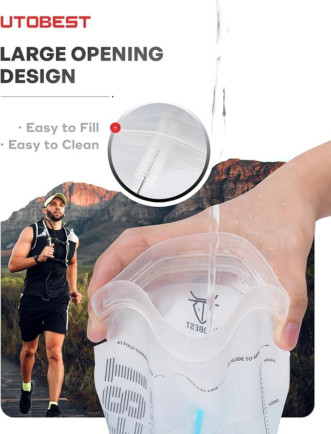 Hydration Bladder,TPU Water Bladder,Water Bladder for Hiking Backpack,BPA Free,Wide Opening,Leak-Proof,Water Reservoir for Hiking Cycling Camping Running