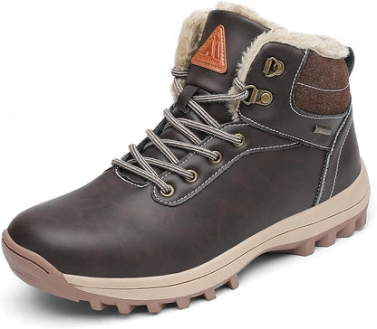 Mishansha Men's Waterproof Snow Boots, Insulated Warm Lined Winter Boot for Cold Weather, Non-Slip Outdoor Trekking Hiking Shoes Size 4-13.5