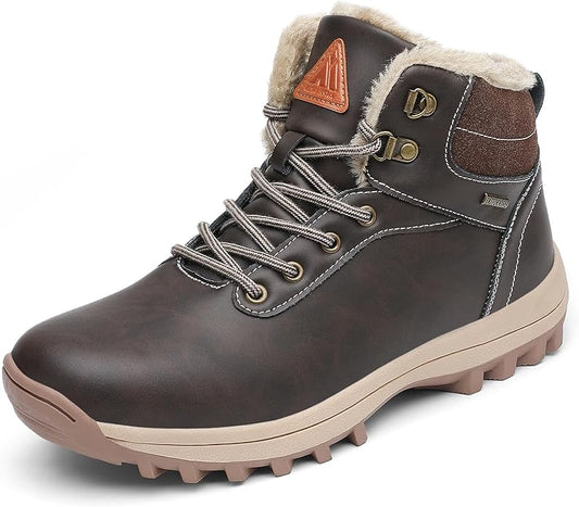 Mishansha Men's Waterproof Snow Boots, Insulated Warm Lined Winter Boot for Cold Weather, Non-Slip Outdoor Trekking Hiking Shoes Size 4-13.5