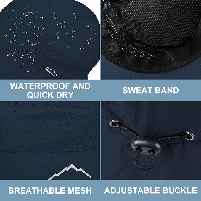 Sun Hat for Men Women with Neck Flap,UPF 50+ UV Protective Hiking Fishing Hats,Wide Brim Sun Hat for Women&Men