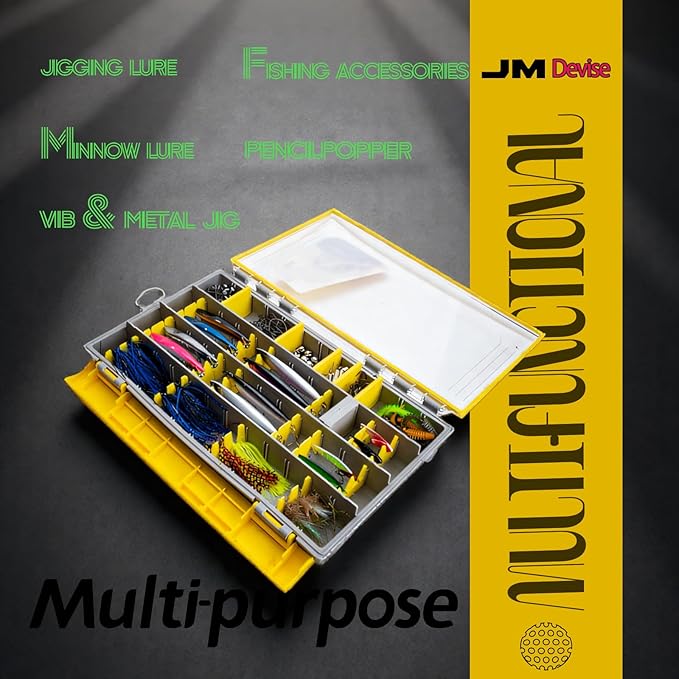 Deluxe Fishing Tackle Box, Waterproof 3600 & 3700 Terminal Tackle Trays, Organizer Includes 2 Type Dividers, Multi-purpose and All-in-one Tackle Storage (3600-3 all-in-one 1 pack)