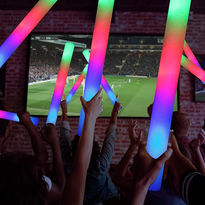 210 PCS Foam Glow Sticks For Wedding, Foam Light Up Sticks with 3 Modes Colorful Flashing, Light Up Foam Sticks, Glow Sticks Bulk Party Pack For Wedding, Concert, Party, Raves, Events