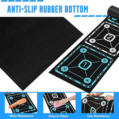 Agility Ladder Speed Training Equipment Set-15ft Non-Slip Agility Training Ladder, 10 Disc Cones, 5 Resistance Bands, Jump Rope, Rubber Ladder Mat for Soccer Footwork Drills Fitness Workouts