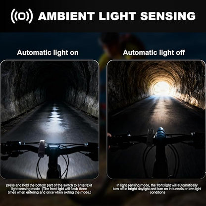 Bike Light for Night Light 1200 Lumens, 4500mAh Battery Bicycle Headlight LED Front Light with Ambient Light Sensing High Beam Low Beam for Men Women Kids Road Mountain Cycling