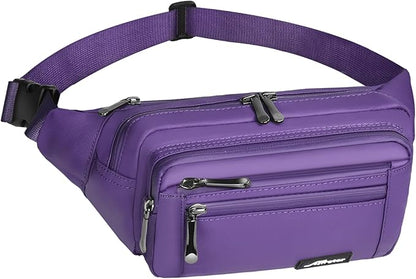 Waist Pack Bag Fanny Pack for Men&Women Hip Bum Bag with Adjustable Strap for Outdoors Workout Traveling Casual Running Hiking Cycling (Purple)