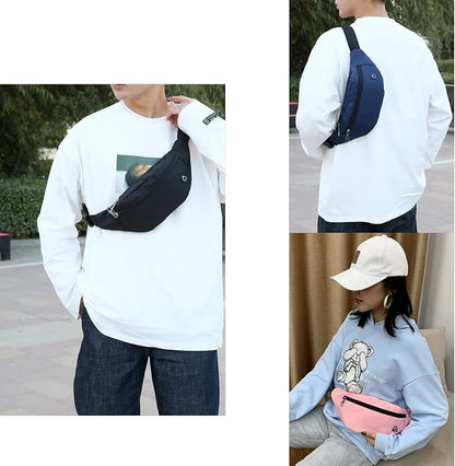 DAITET Crossbody Fanny Pack for Men&Women,Large Waist Bag & Hip Bum Bag with Adjustable Strap for Outdoors Workout Traveling Casual Running Hiking Cycling