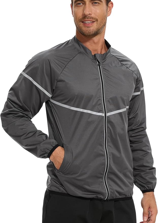 NINGMI Sauna Suit for Men Sweat - Long Sleeve Shirt Jacket Workout Body Shaper Zipper Top Slimming Fitness Trainer Gym