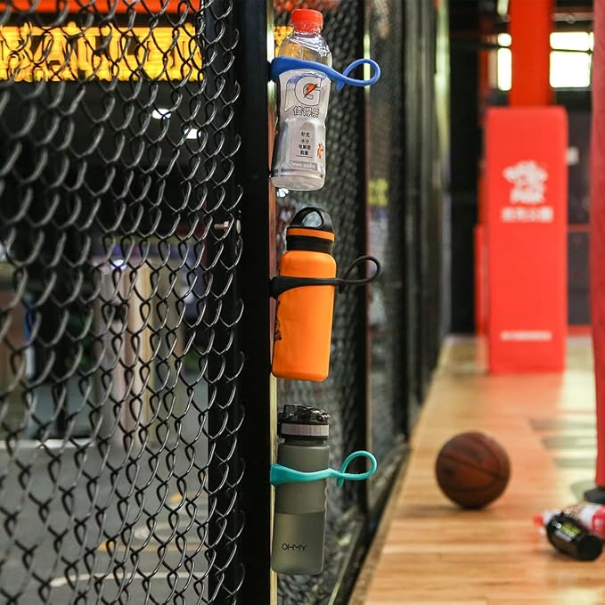 Neo Magnetic Silicone Ring Strap for Water Bottle - Water Tumbler Strap Versatile Sports Bottle Ring - Water Bottle Carrier Strap for Gym, Backpack, Belt, Hiking, Outdoors & More (Fuschia)